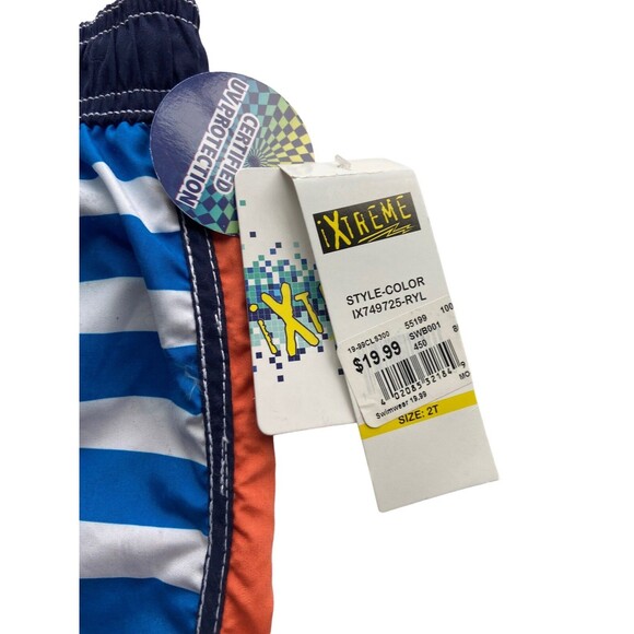 iXtreme Toddler Boys Swim Trunks size 2T Blue Striped Beach Vacation Swim Lesson - Picture 3 of 15